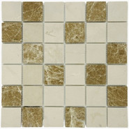 Мозаика Marble Mosaic Mix stone 6 Mat камень 30.5х30.5 см матовая чип 48х48 мм, коричневый, бежевый