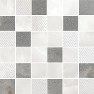 Мозаика Opale Grey Mosaic керамика 30х30 глянцевая, матовая, белый, серый 587433004