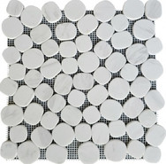 Мозаика PIX 310 Volakas White, чип произвольный, матовая мрамор 30х30 см Pixmosaic белый, серый