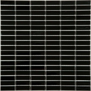 Мозаика M-602 металл 29.8х30.5 см матовая чип 15х48 мм, черный