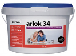 Клей Arlok 34 для бытового и полукоммерческого ПВХ-покрытия в рулонах, виниловых покрытий 1.3 кг