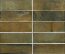 Настенная плитка Hanoi Wild Olive 6,5x20 Equipe глянцевая керамическая 30034