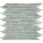Мозаика Marble Mosaic Stripes Silver White стекло 30х34 см глянцевая чип 10x48/98/148 мм, серебро-silver