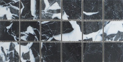 Мозаика Mk.GraAn1530LP 15х30 керамогранит лаппатированная, белый, черный