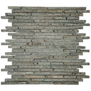 Мозаика Marble Mosaic Stripes Silver Pink стекло 30х34 см глянцевая чип 10x48/98/148 мм, серебро-silver