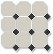 Керамогранит Top Cer 4416 OCT14-1Ch White Octagon 16/Black Dots 14 30x30 напольный матовый