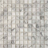 Мозаика из мрамора Bianco Carrara PIX242, чип 23x23 мм, сетка 305х305x6 мм глянцевая, серый