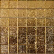Мозаика из стекла PIX707, чип 48x48 мм, сетка 300х300x8 мм глянцевая, золотой