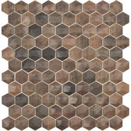 Мозаика Hex Woods № 4701D (на сетке) стекло 30.7x31.7