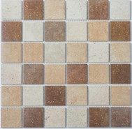 Мозаика P-514 керамика 30.6х30.6 см матовая чип 48х48 мм, бежевый, белый, коричневый