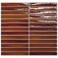 Мозаика Short Stick Honey Crackle керамика 28х30 см Amadis Fine Tiles глянцевая чип 20х150 мм, красный, оранжевый 8436552229330
