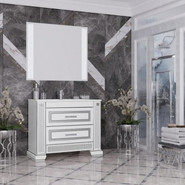 Комплект Opadiris Оникс 100 белый глянцевый с серебряной патиной (тумба+раковина+зеркало с подсветкой)
