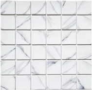 Мозаика PIX765 из стекла, 30х30 см Pixmosaic матовая чип 48x48 мм, белый, серый