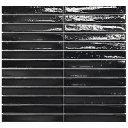 Мозаика Short Stick Azabache керамика 28х30 см Amadis Fine Tiles глянцевая чип 20х150 мм, черный 8436552229439