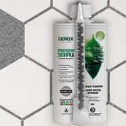 Эпоксидная двухкомпонентная затирка для плиточных швов Demex, глянцевая, благородный серебристый DGE-006