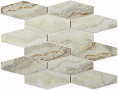 Мозаика Fontana Great стекло 27.1х30.7 см матовая чип 62х152 мм, белый, серый