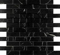 Мозаика Estrada Nero Brick bone 29.9х32.1 керамогранит Velsaa полированная чип 23х70 мм, черный