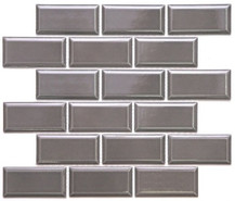 Мозаика PR 4595-35 керамика 29.1х29.5 см глянцевая чип 45х95 мм, серый