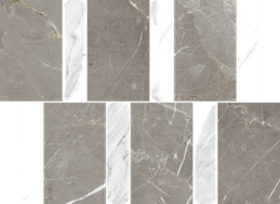 Мозаика Stellaris Grey Mosaico Argan керамогранит 26.9х36.8 см Italon матовая, белый, серый 600110000979