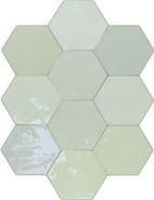 Настенная плитка Zellige Hexa Mint (122083) 10,8х12,4 Wow глянцевая керамическая