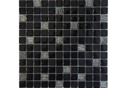 Мозаика Vesta Black 2.3x2.3 стеклянная 30x30