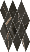 Мозаика Stellaris Absolut Black Mosaico Diamond керамогранит 28х48 см Italon полированная, бежевый, серый, черный 620110000208