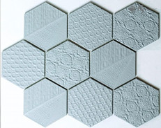Мозаика R-332 керамика 25.6х29.5 см матовая чип 95х110 мм, серый
