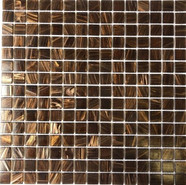 Мозаика из стекла PIX117, чип 20x20 мм, сетка 316х316х4 мм матовая, коричневый