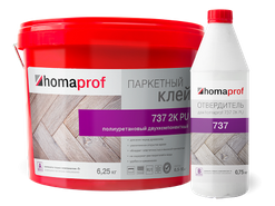 Клей для паркета, 2K полиуретановый Homoprof 737 2K PU ведро 7 кг (А+В)
