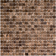Мозаика из мрамора Dark Emperador PIX304, чип 15x15 мм, 30.5х30.5 см матовая коричневый