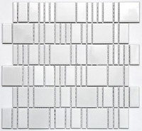 Мозаика PS2348-11 керамика 30х30 см матовая чип 23х48 мм, серый