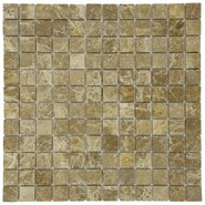 Мозаика Marble Mosaic Emperador light Mat камень 30х30 см матовая чип 23х23 мм, коричневый