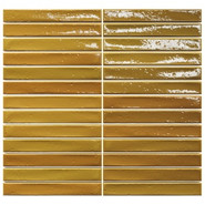 Мозаика Short Stick Mustard Crackle керамика 28х30 см Amadis Fine Tiles глянцевая чип 20х150 мм, оранжевый 8436552229361