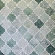 Мозаика Rovena Green камень 25x33.5 см полированная чип 9.9x12 мм, зеленый