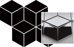 Мозаика Uniwersalna Mozaika Prasowana Nero Paradyz Romb Hexagon керамика 20.4х23.8 см гладкая черный 5900144091832