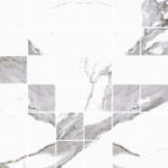 Мозаика Mosaic Calacatta White Poler 29.7x29.7x8 керамогранит полированная, белый, серый