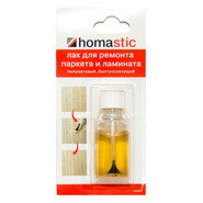 Homastic Лак 20мл для ремонта паркета и ламината полуматовый, быстросохнущий 20 мл