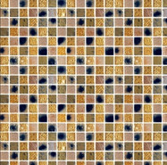 Мозаика Orion-25 мрамор+камень 30х30 см глянцевая чип 15х15 мм, золотой, коричневый