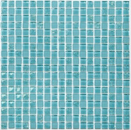 Мозаика S-842 стекло 30.5х30.5 см глянцевая чип 15х15 мм, бирюзовый