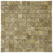 Мозаика Marble Mosaic Emperador light Mat камень 30х30 см матовая чип 23х23 мм, коричневый