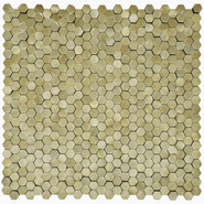 Мозаика Marble Mosaic Aluminium 3D Hexagon Gold алюминий 29.6х30.5 см чип 8х14 мм, золотой-oro-gold