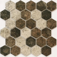 Мозаика Olmeto Brown керамогранит 28.2х27.1 см матовая чип 51х59 мм, коричневый