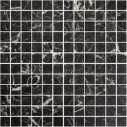 Мозаика Marble Nero Marquina Antislip 31,1х31,1 стекло матовая, черный УТ-00026157