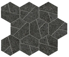 Мозаика Boost Stone Tarmac Mosaico Hex 25х28,5 керамогранит матовая, черный A7C2