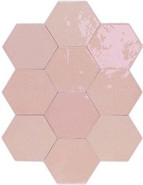 Настенная плитка Zellige Hexa Pink (122082) 10,8х12,4 Wow глянцевая керамическая