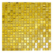 Мозаика Imagine Lab HT130 (gold) стекло 30х30 см глянцевая чип 15х15 мм, золотой-oro-gold