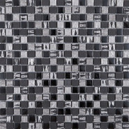 Мозаика TA-301 стекло+камень 30x30 см глянцевая чип 15x15 мм, серый, черный