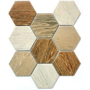 Мозаика Wood comb 9.5x11 керамическая 25.6x29.5