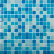 Мозаика MIX2 Бело-сине-голубой (бумага) стекло 32.7х32.7 см глянцевая чип 20х20 мм