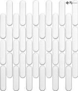 Мозаика R-341 керамика глянцевая 30х30 см чип 23х98 мм, белый